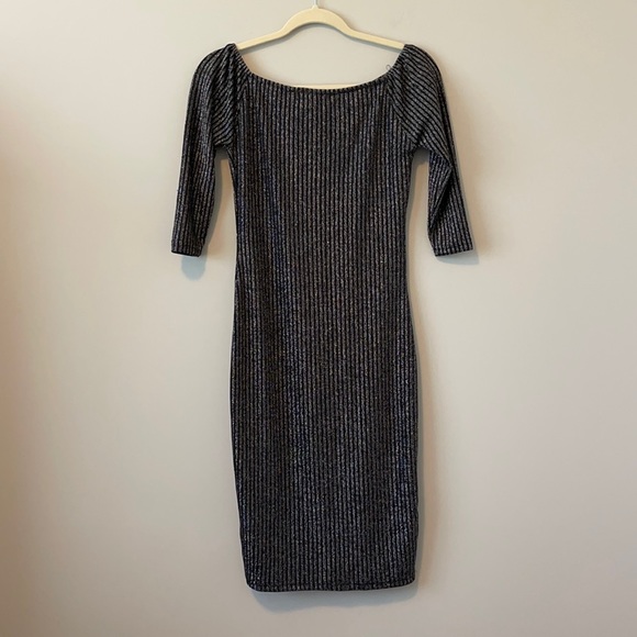 Say What? Off shoulder, sparkly Midi Dress, Sz Sm - Picture 2 of 9